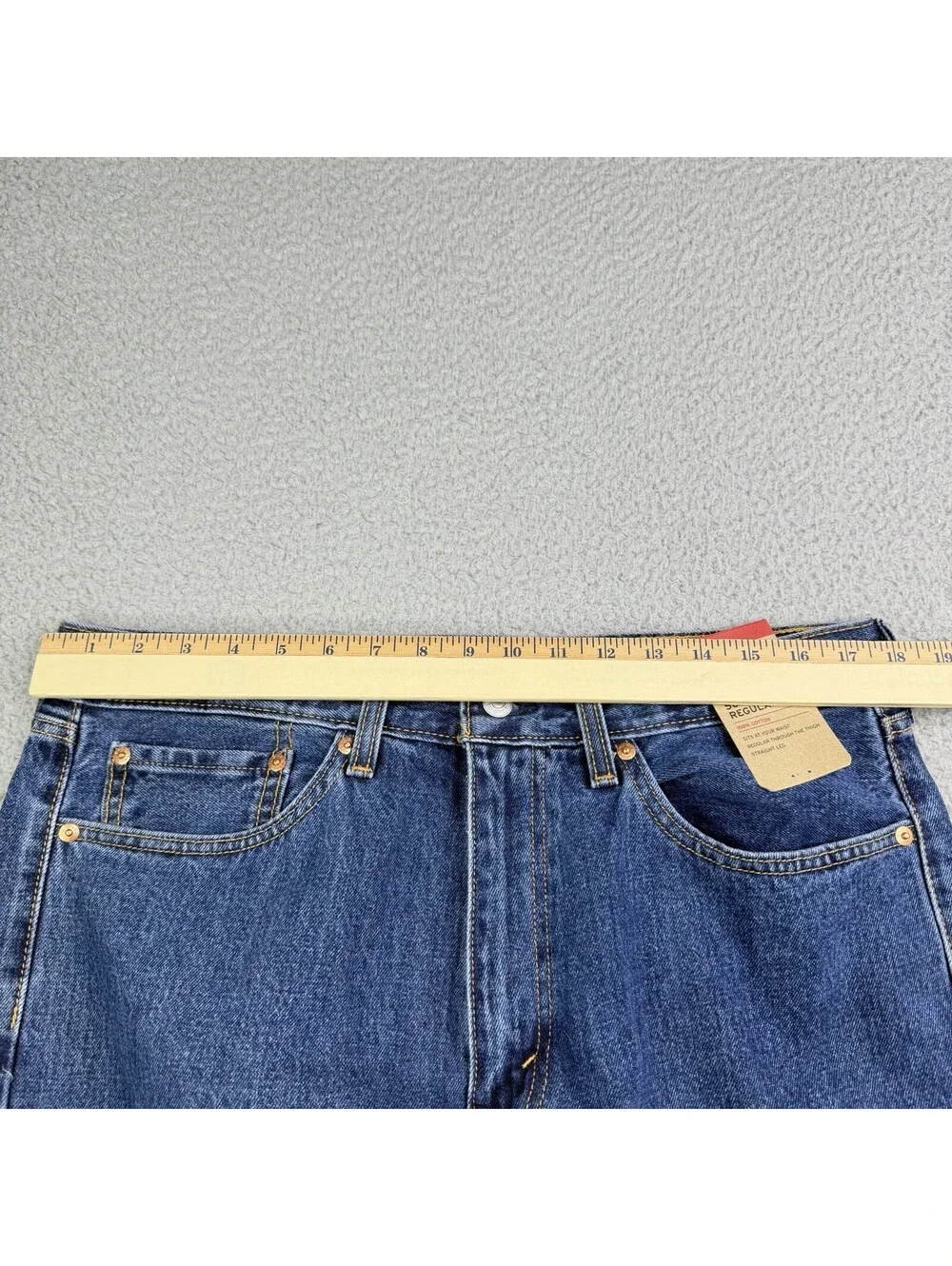 Levis 505 Blue Denim Jeans Men's 36x32 Regular Fit Straight Leg 100% Cotton NWT